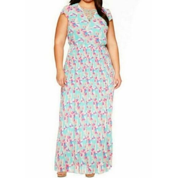 Ashley Nell Tipton floral maxi dress NWOT 2X - Picture 1 of 6
